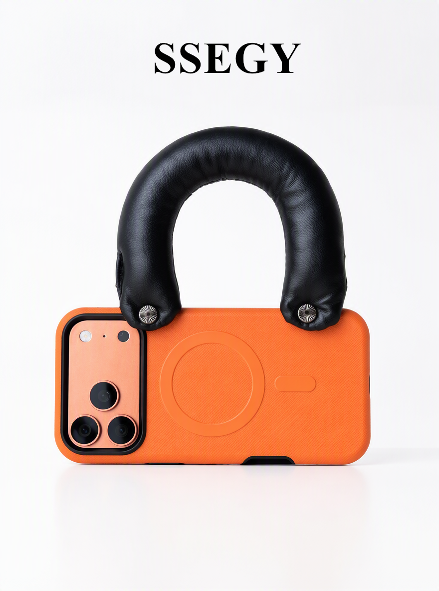 SSEGY Orange Cloud Handle Phone Case with Wrist Strap