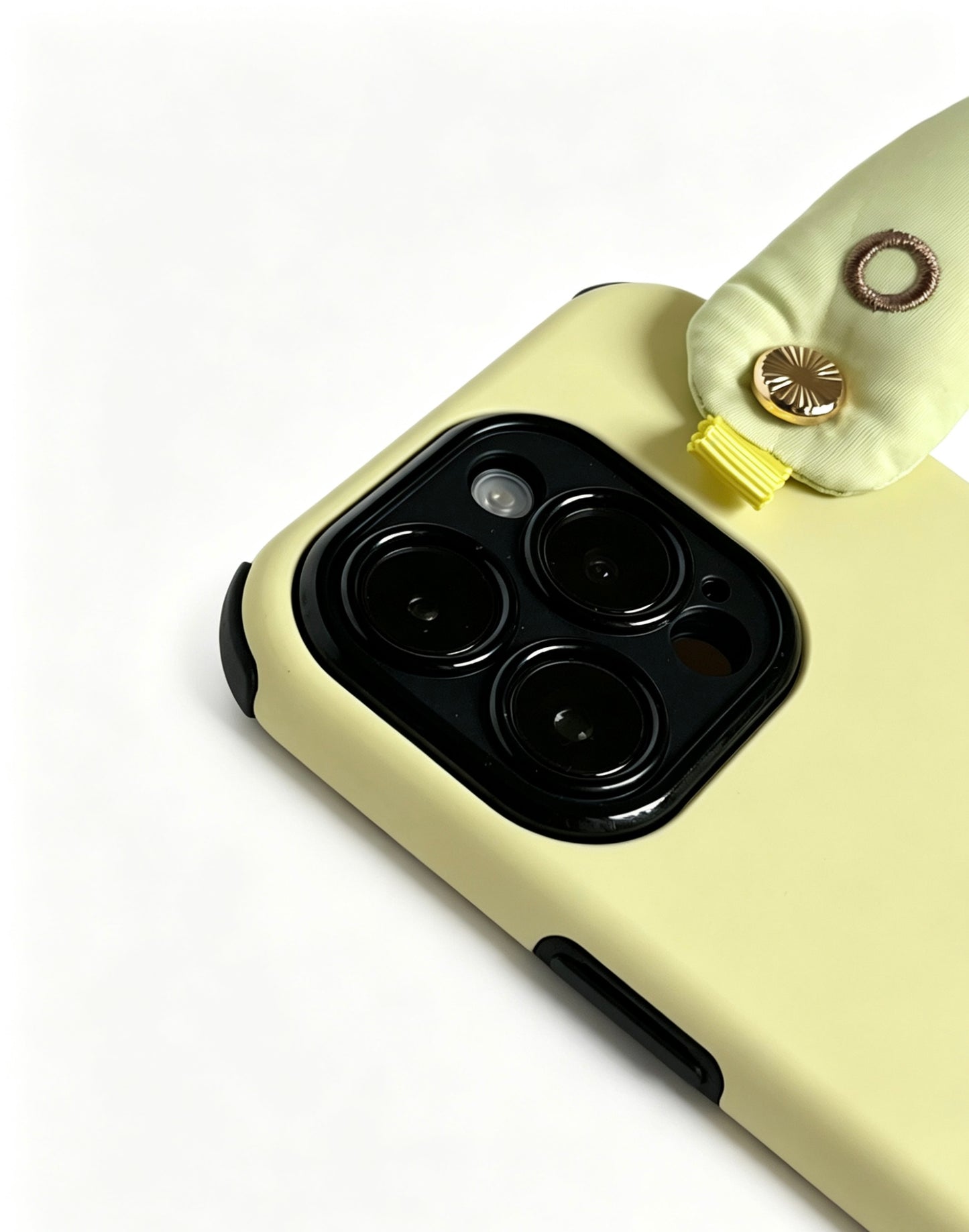 SSEGY "Cloud" Handle Embroidered Drop-Proof Phone Case – Soothing Cream-Yellow Multifunctional Case