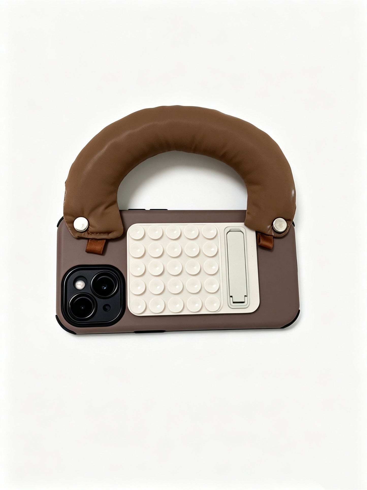 SSEGY™ Mocha Brown Soft-Grip & Suction Cup Fidget Stand Case – The Perfect Blend of Style and Function