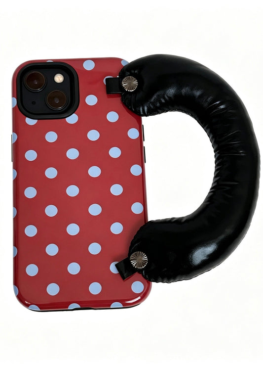 SSEGY  Retro "Cloud" Padded-Grip Stress-Relief Phone Case (Polka Dot Puff Case)