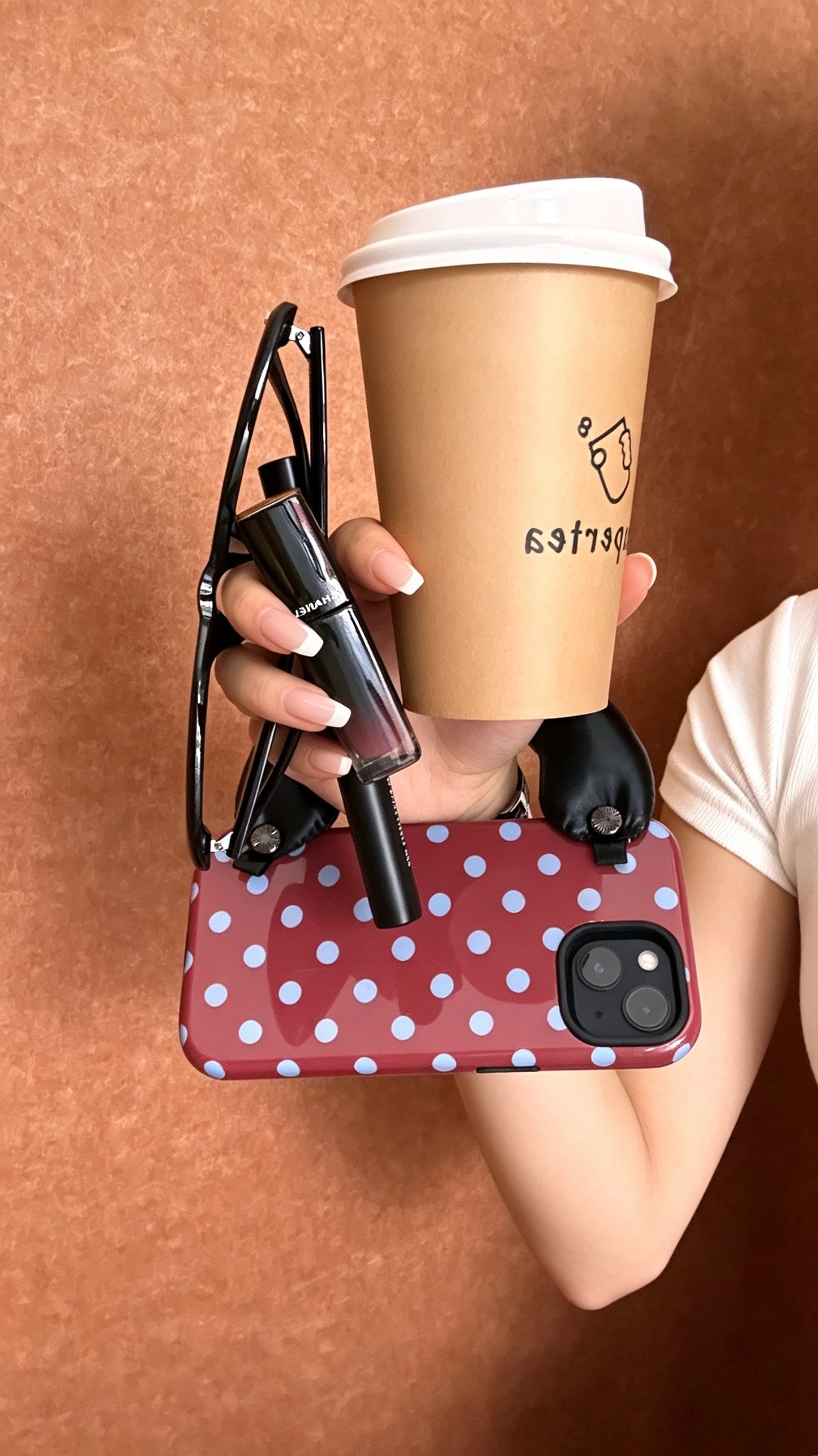 SSEGY  Retro "Cloud" Padded-Grip Stress-Relief Phone Case (Polka Dot Puff Case)