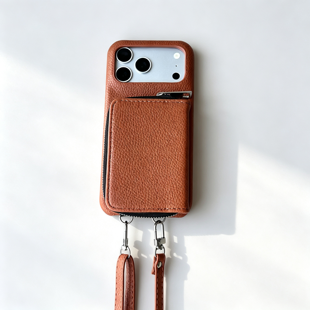 SSEGY™ Crossbody Zipper Wallet Phone Case Brown