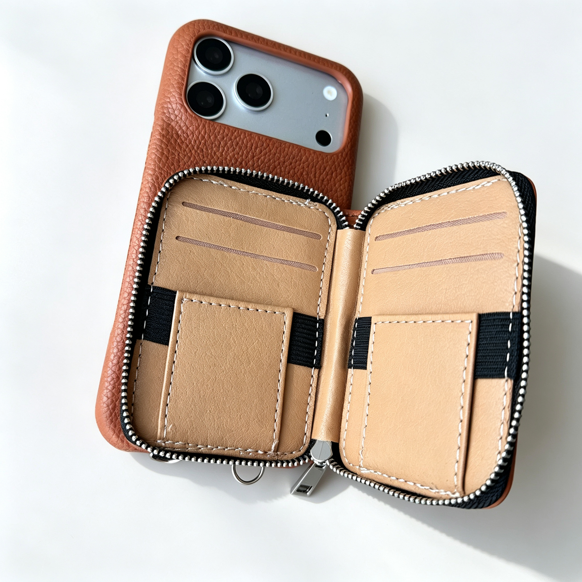 SSEGY™ Crossbody Zipper Wallet Phone Case Brown