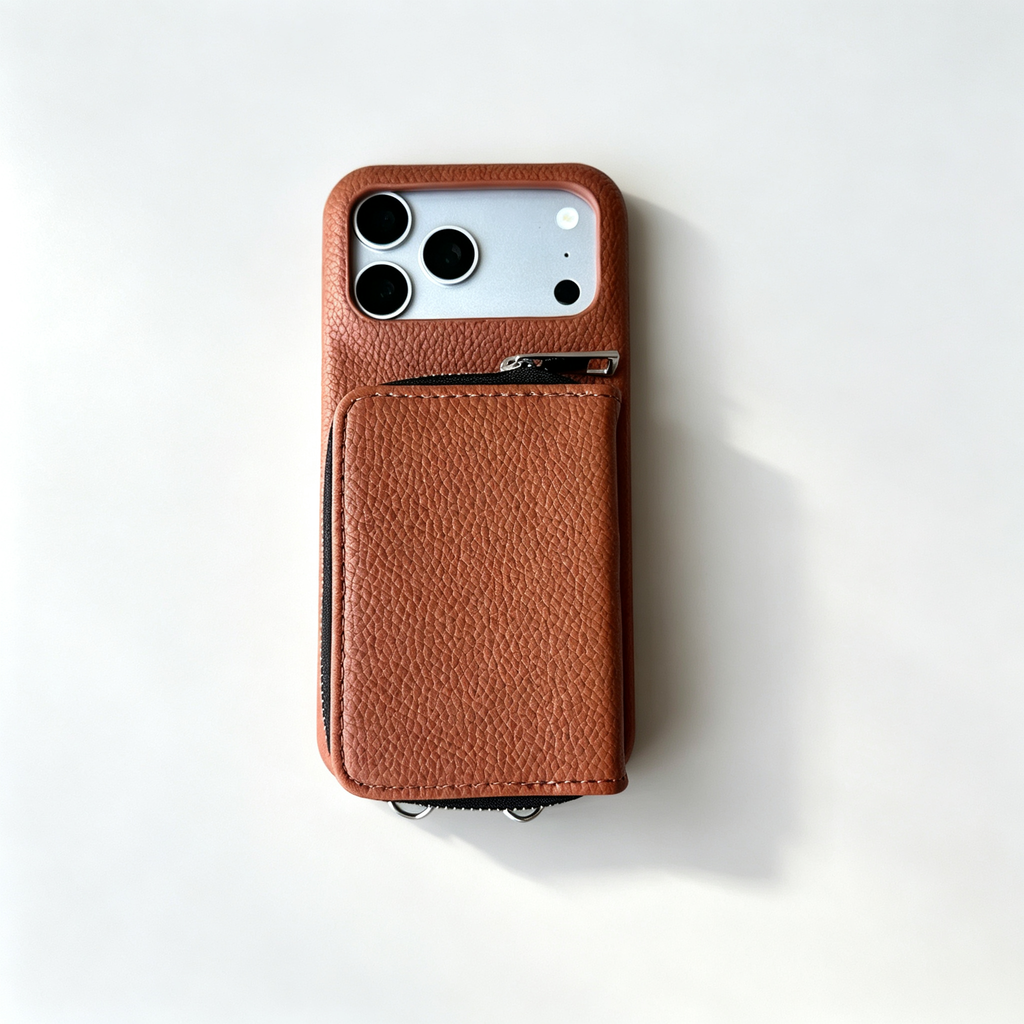 SSEGY™ Crossbody Zipper Wallet Phone Case Brown