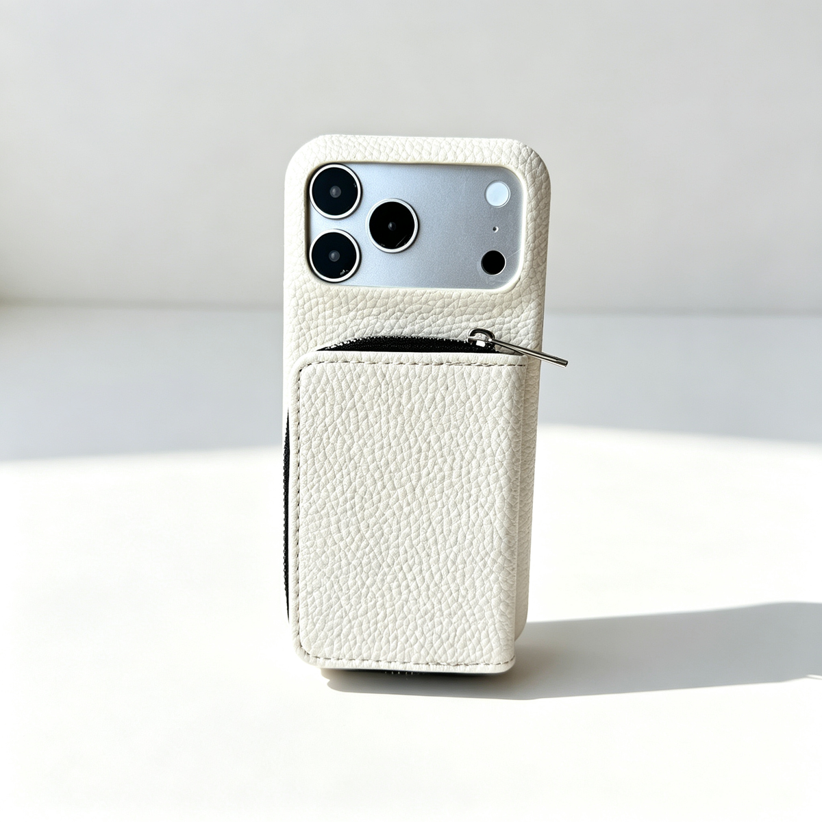 SSEGY™ Crossbody Zipper Wallet Phone Case Ivory