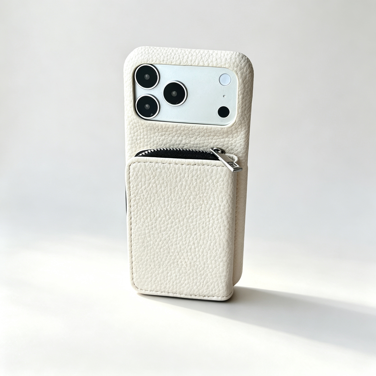 SSEGY™ Crossbody Zipper Wallet Phone Case Ivory