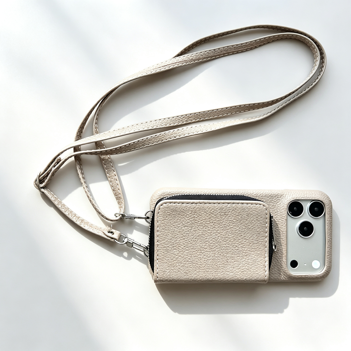 SSEGY™ Crossbody Zipper Wallet Phone Case Taupe