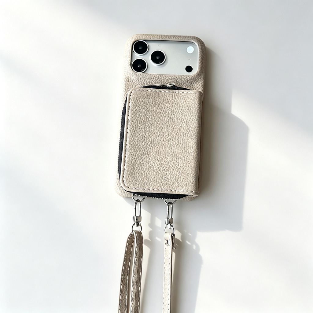 SSEGY™ Crossbody Zipper Wallet Phone Case Taupe