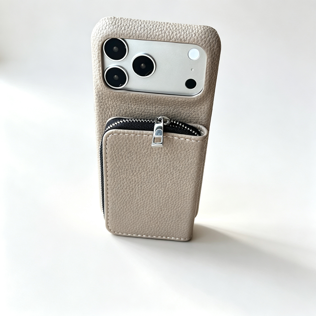SSEGY™ Crossbody Zipper Wallet Phone Case Taupe