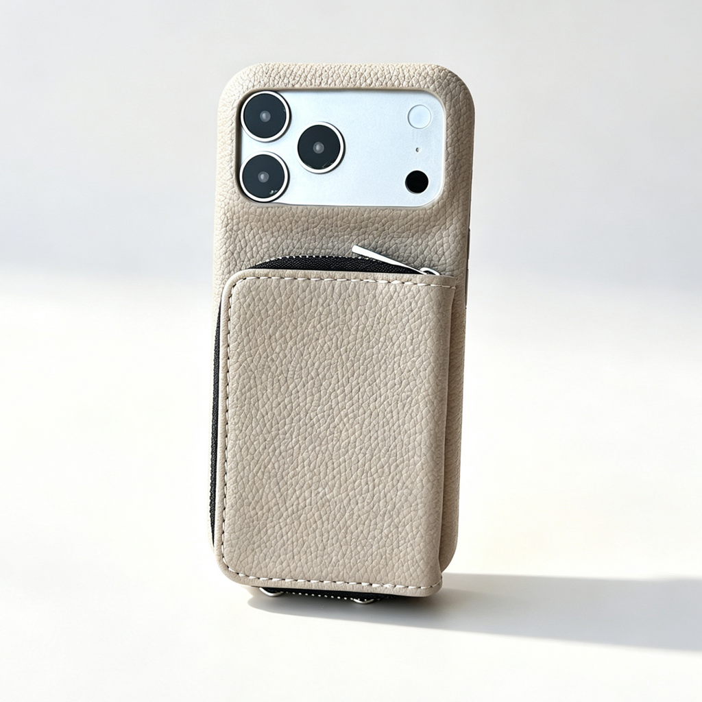 SSEGY™ Crossbody Zipper Wallet Phone Case Taupe
