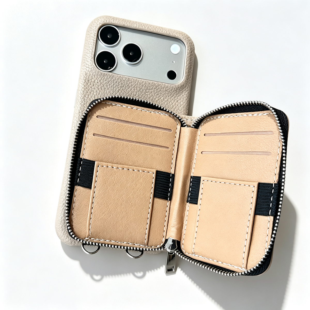 SSEGY™ Crossbody Zipper Wallet Phone Case Taupe