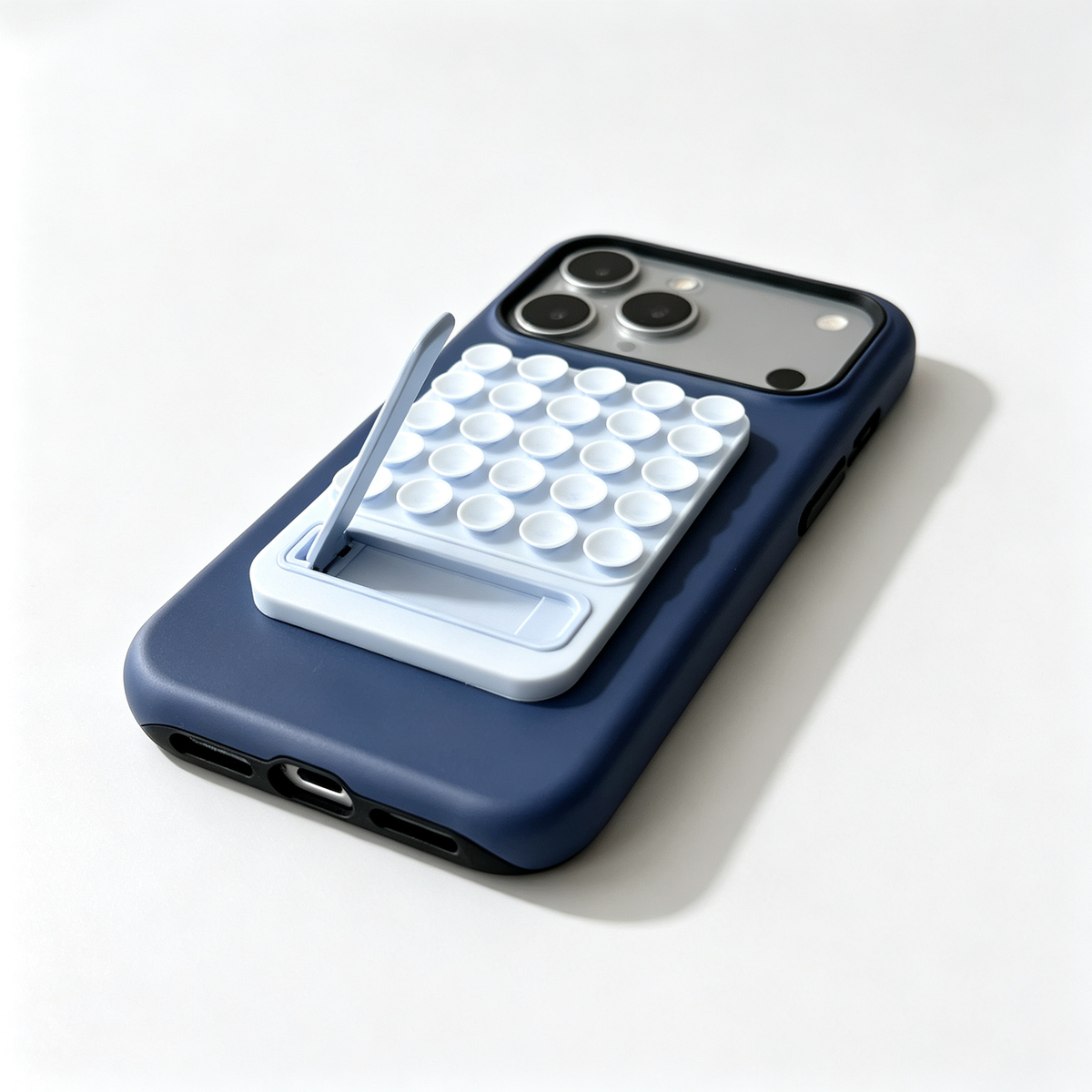 SSEGY™ Suction Mount & Kickstand Navy Blue Phone Case