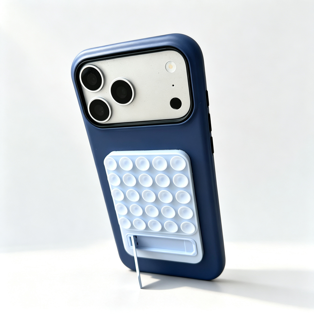 SSEGY™ Suction Mount & Kickstand Navy Blue Phone Case