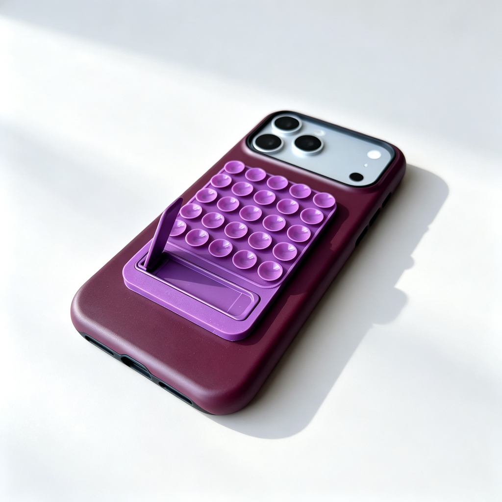 SSEGY™ Suction Mount & Kickstand Burgundy Phone Case