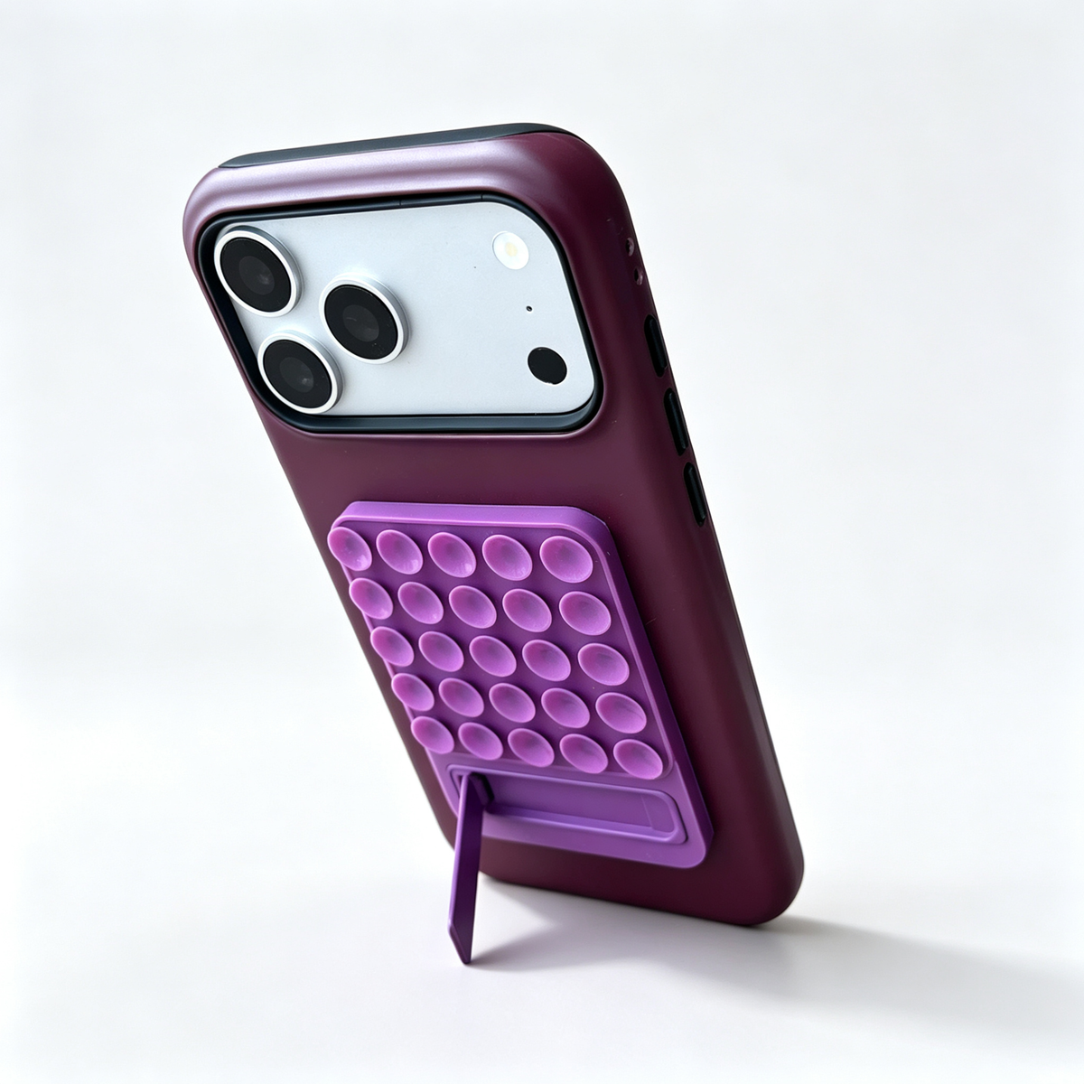 SSEGY™ Suction Mount & Kickstand Burgundy Phone Case
