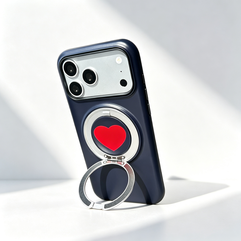 SSEGY™ Heart 360° Rotating Stand & Grip Phone Case black