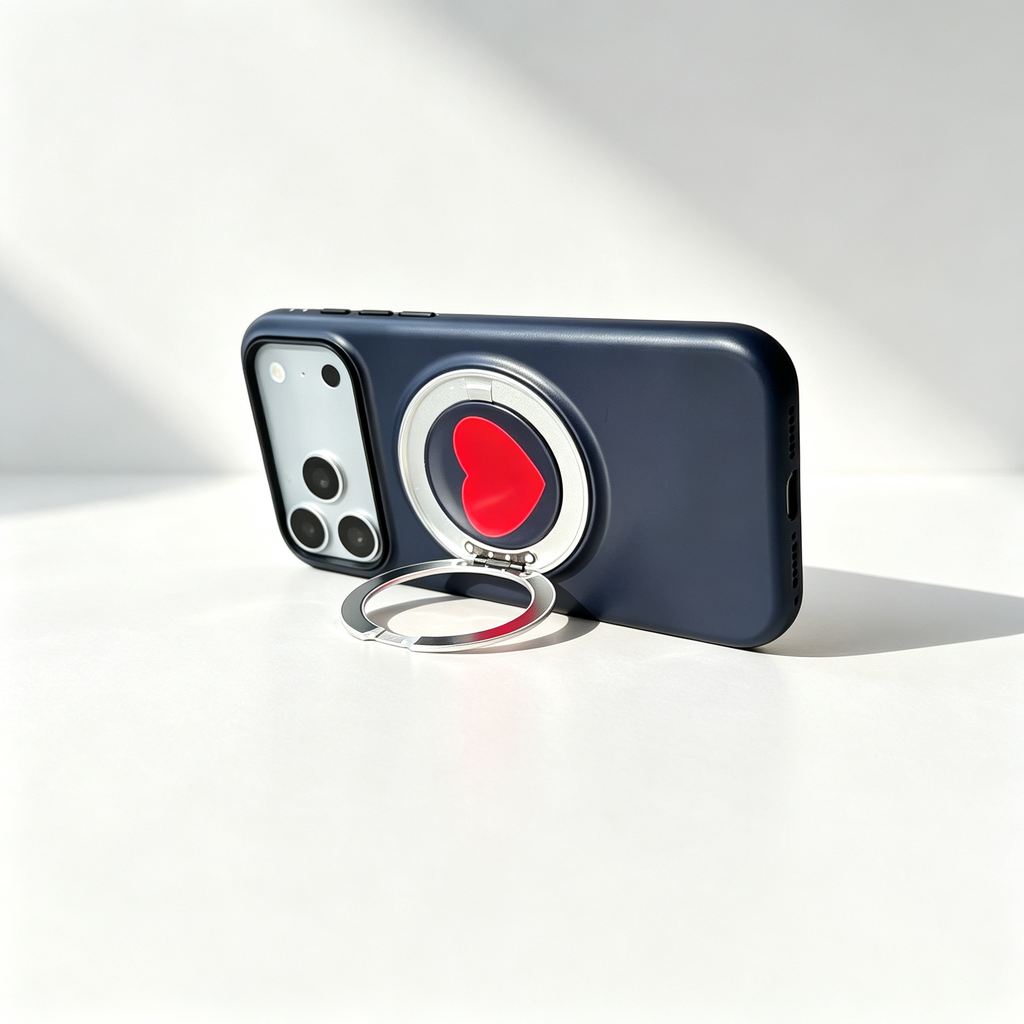 SSEGY™ Heart 360° Rotating Stand & Grip Phone Case black