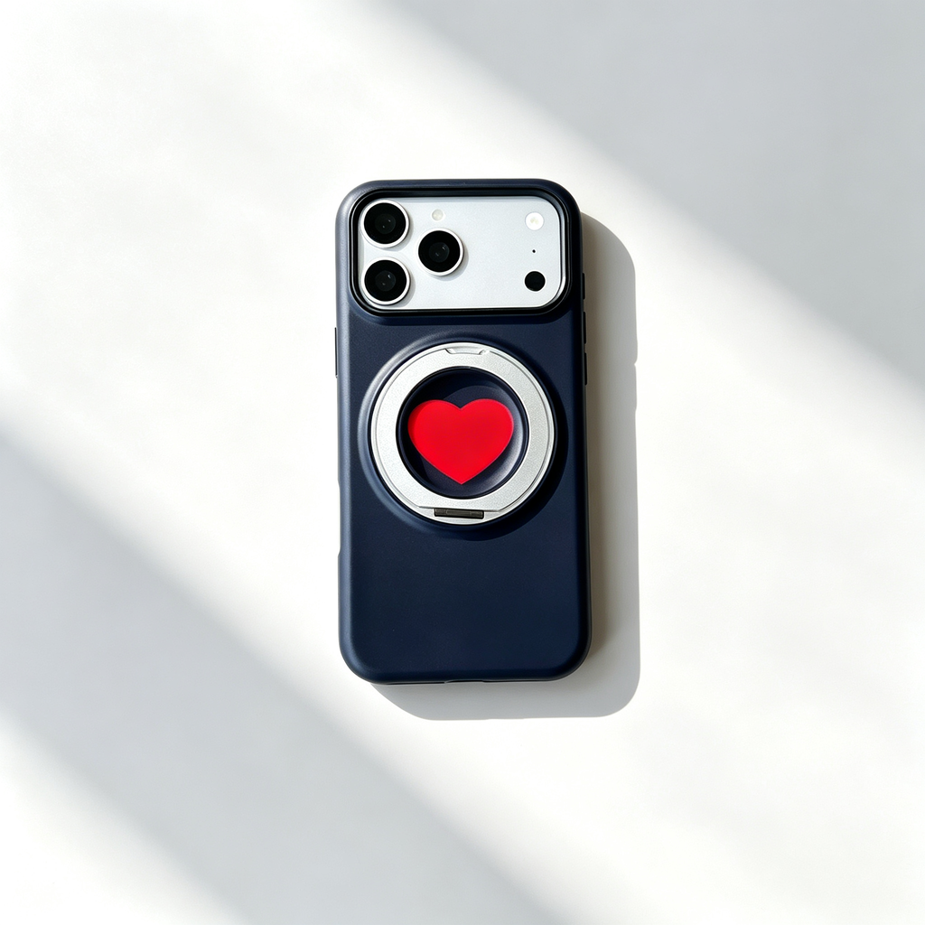 SSEGY™ Heart 360° Rotating Stand & Grip Phone Case black