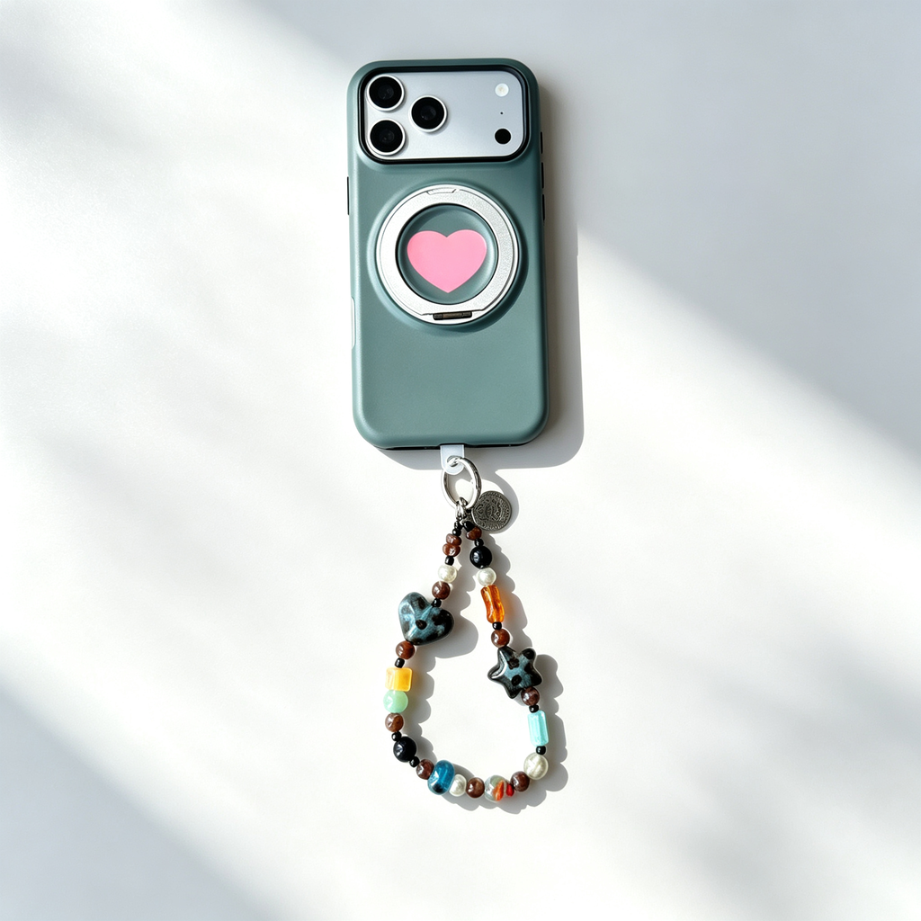 SSEGY™ Heart 360° Rotating Stand & Grip Phone Case black Green