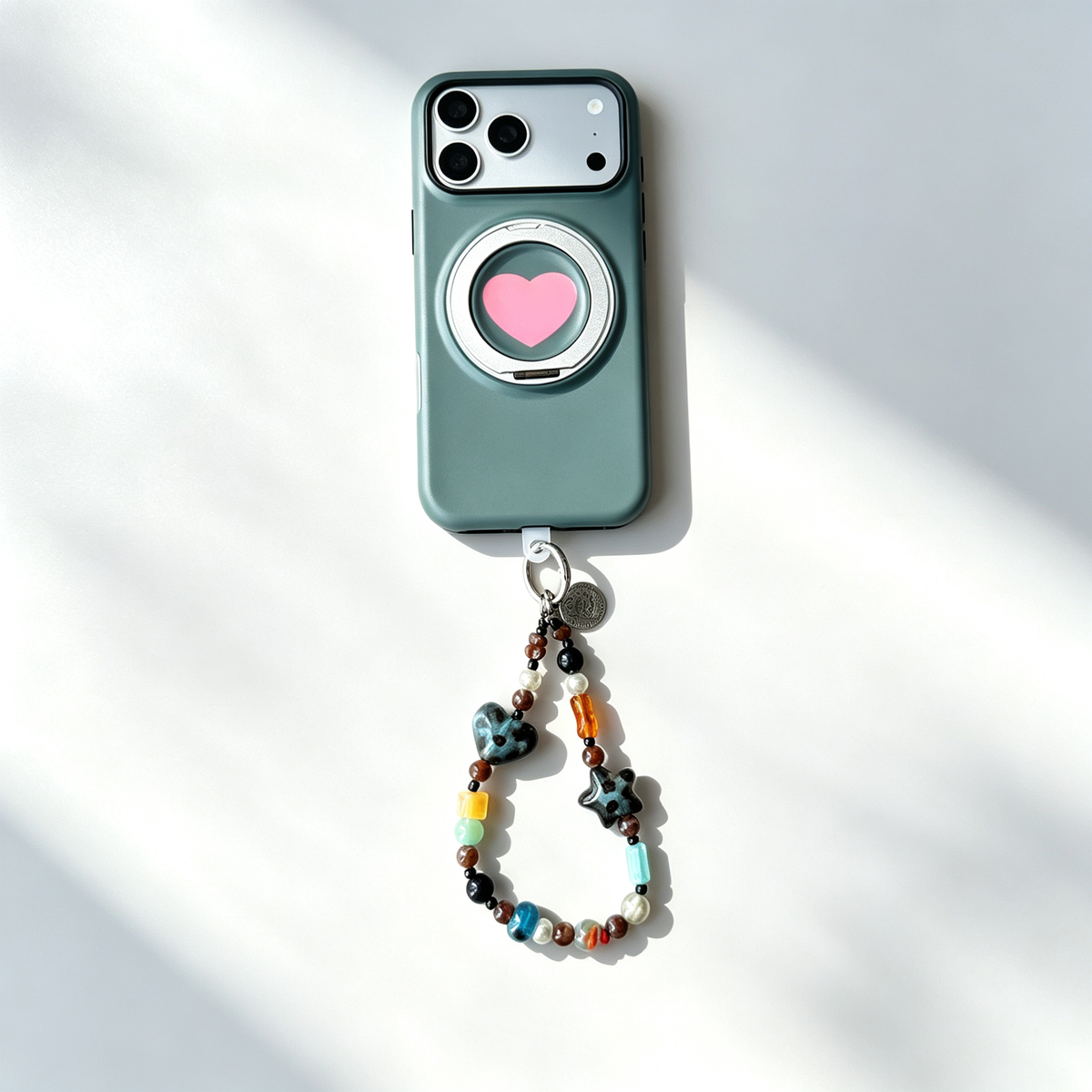 SSEGY™ Heart 360° Rotating Stand & Grip Phone Case black Green