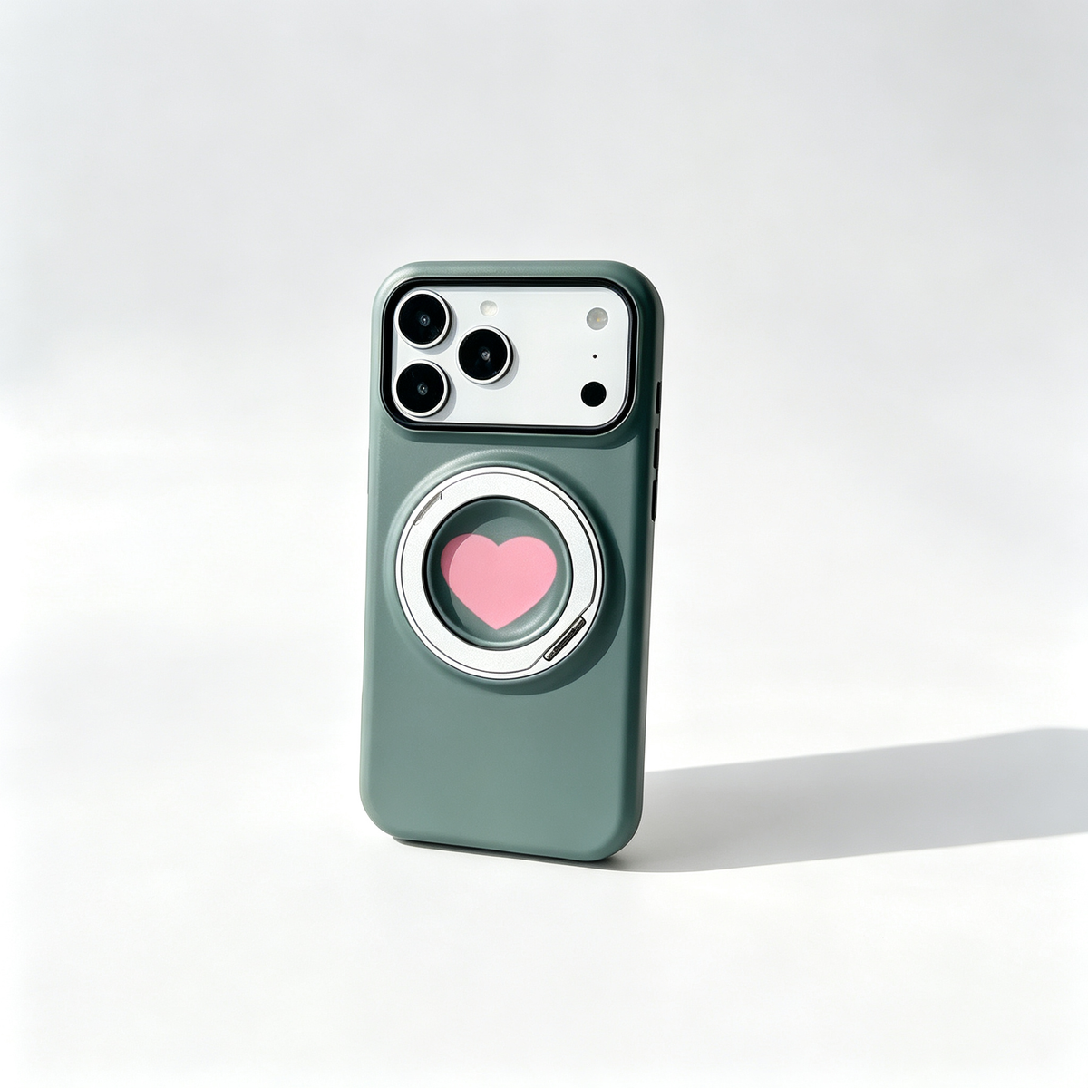 SSEGY™ Heart 360° Rotating Stand & Grip Phone Case black Green