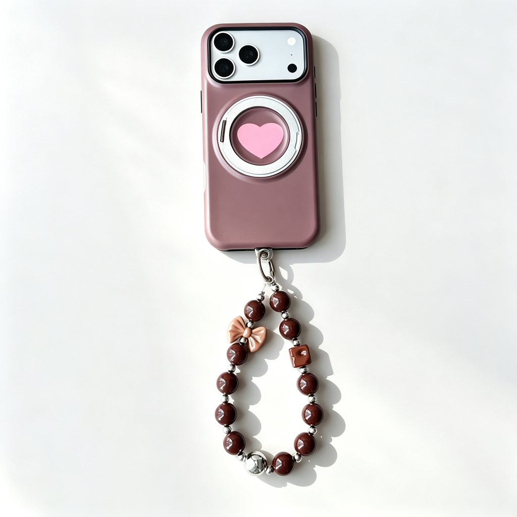 SSEGY™ Heart 360° Rotating Stand & Grip Phone Case black Brown