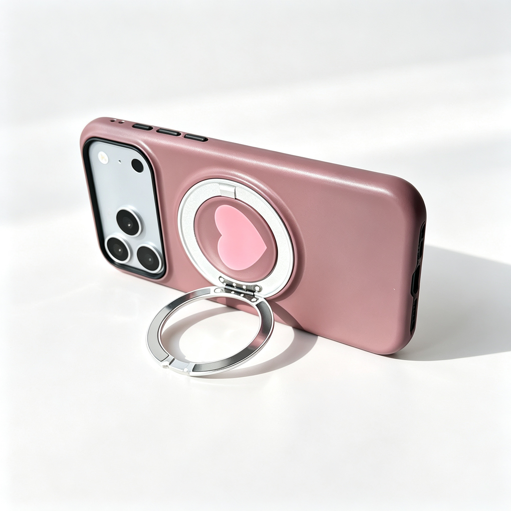SSEGY™ Heart 360° Rotating Stand & Grip Phone Case black Brown