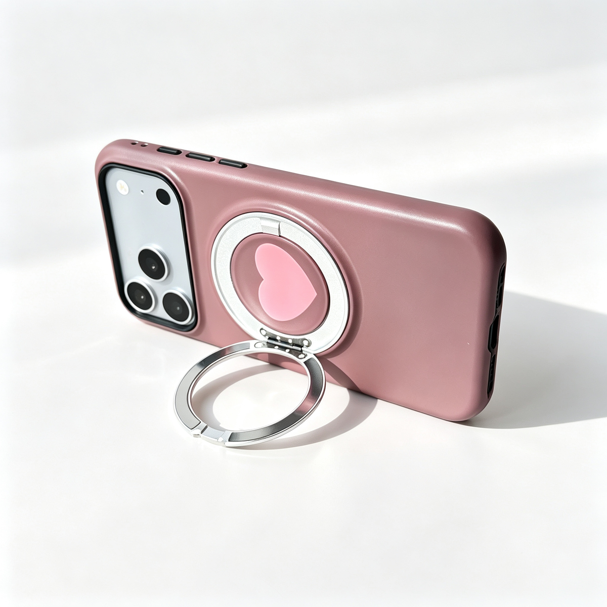 SSEGY™ Heart 360° Rotating Stand & Grip Phone Case black Brown