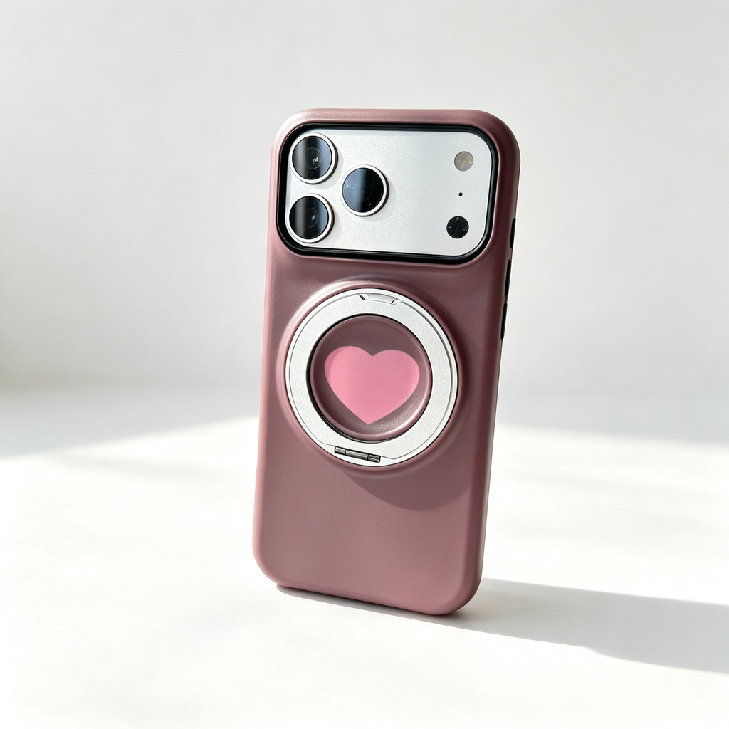 SSEGY™ Heart 360° Rotating Stand & Grip Phone Case black Brown