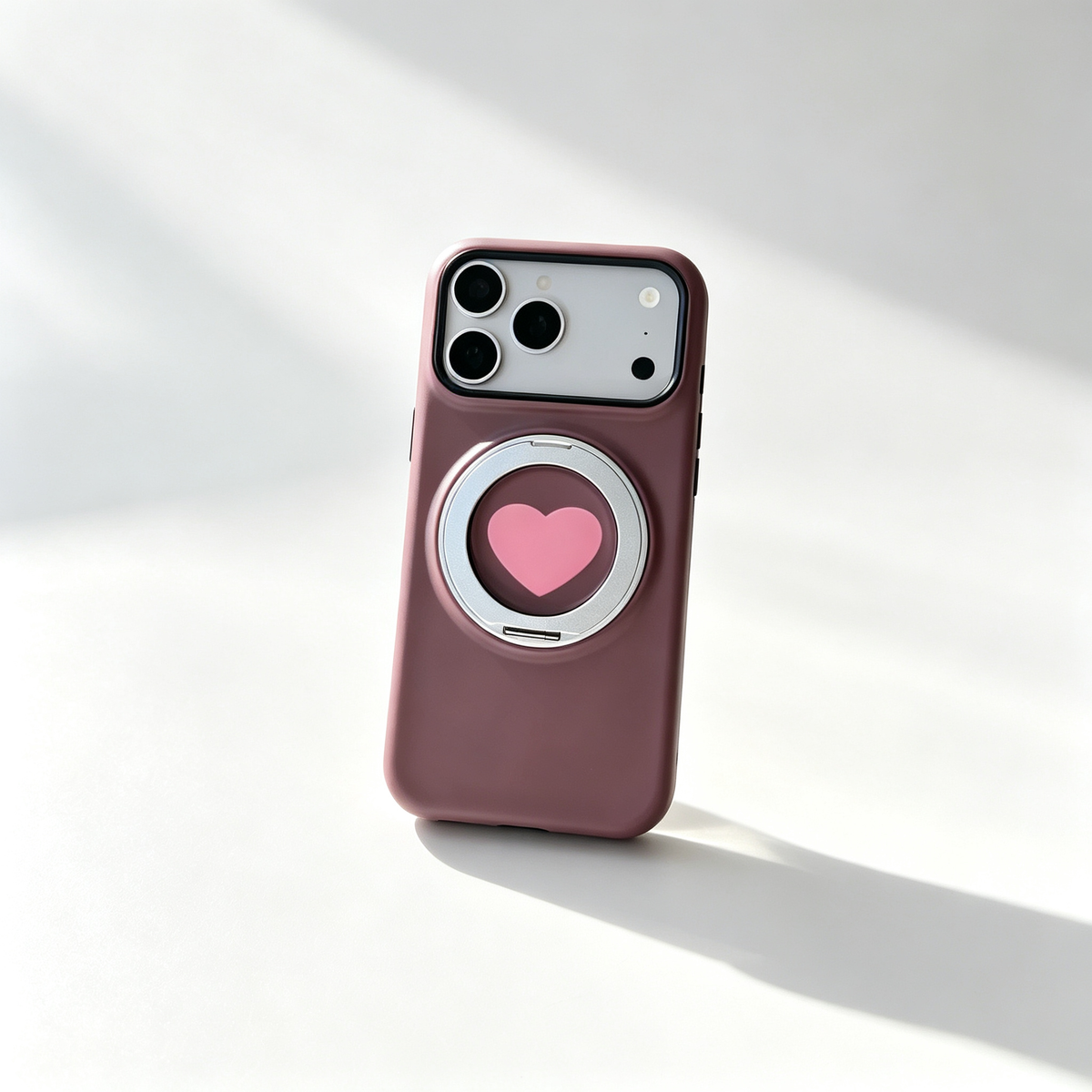 SSEGY™ Heart 360° Rotating Stand & Grip Phone Case black Brown