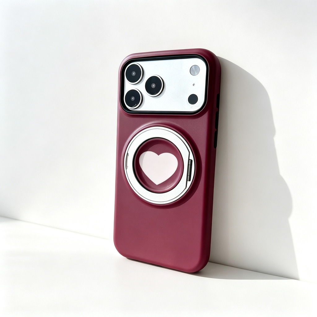 SSEGY™ Heart 360° Rotating Stand & Grip Phone Case red