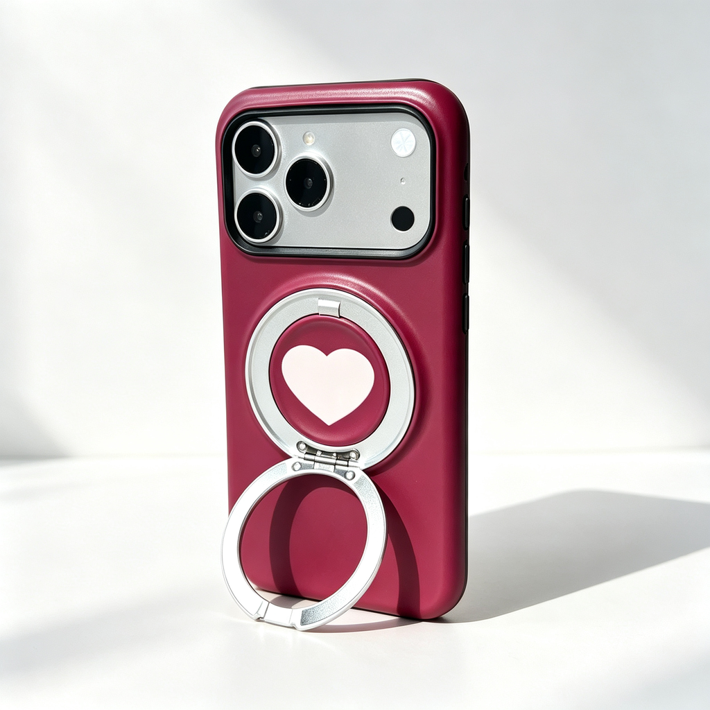 SSEGY™ Heart 360° Rotating Stand & Grip Phone Case red