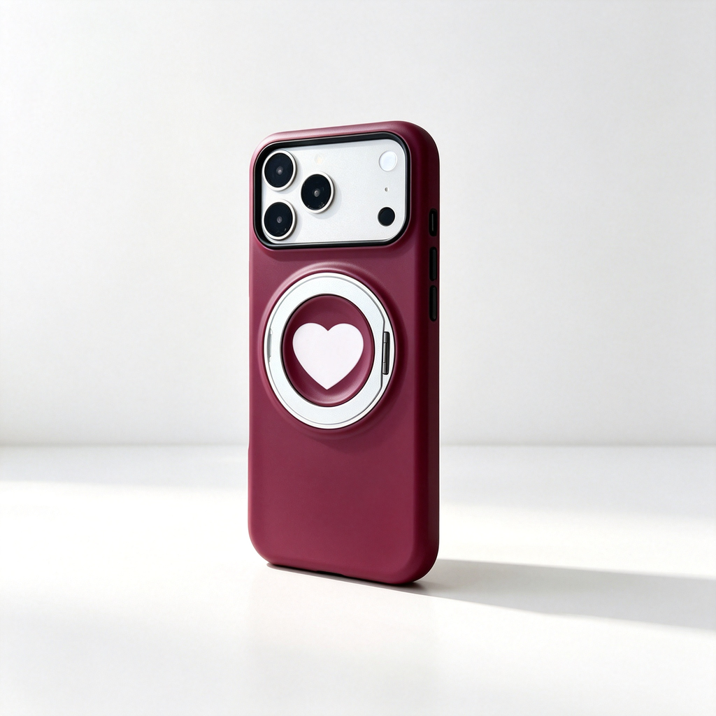 SSEGY™ Heart 360° Rotating Stand & Grip Phone Case red