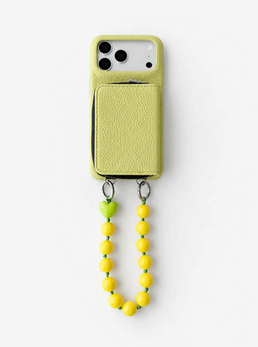 SSEGY Olive Green Crossbody Phone Case with Detachable Wallet Pocket & Beaded Strap | Hands-Free Phone Bag for Busy Women